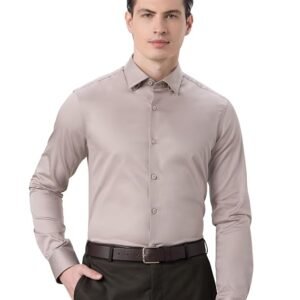 Symbol Premium Men's Slim Fit Satin Formal/Dress Shirt | 100% Cotton | Soft & Lustrous Finish | Available in Plus Sizes